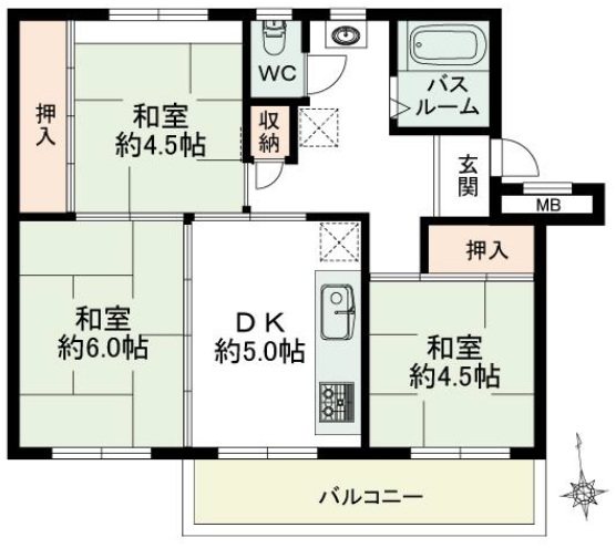立川柏町住宅 間取図・土地図