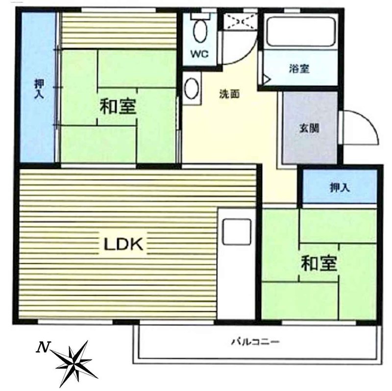 西小中台団地5棟 間取図・土地図