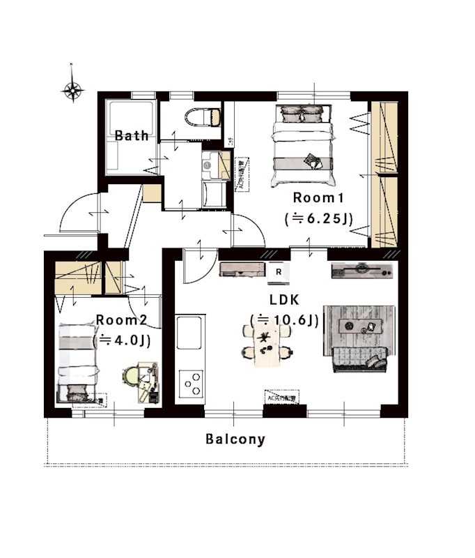 高洲一丁目住宅 間取図・土地図