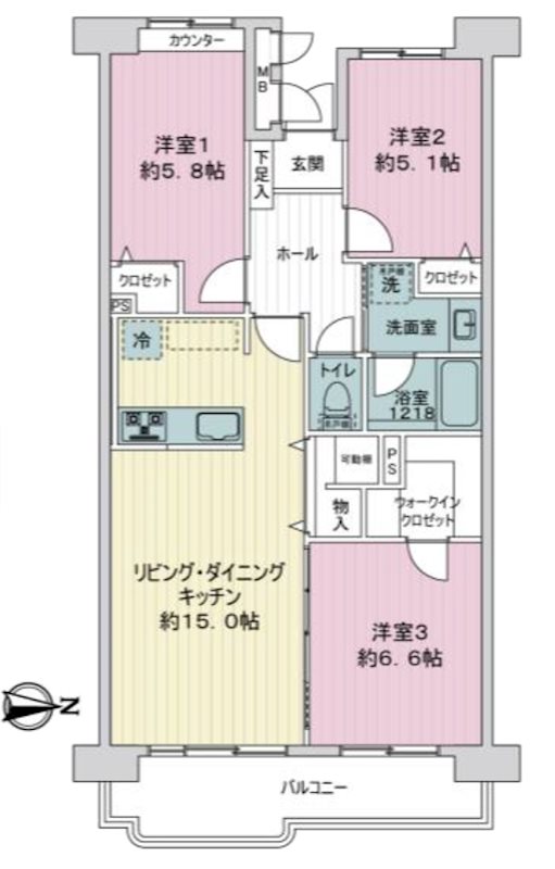 光が丘パークタウン公園南 間取図・土地図