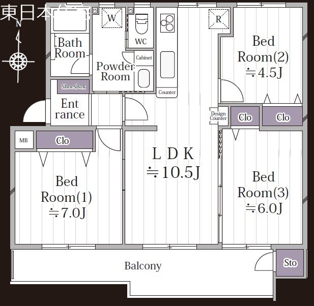 たまプラーザ団地3街区6号棟 間取図・土地図