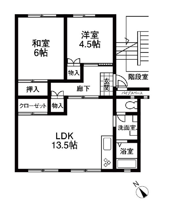 サンコーポ検見川Ａ棟 間取図・土地図